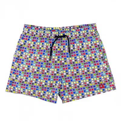 Eight X Men's Dot And Cross Swim Trunks In Multi