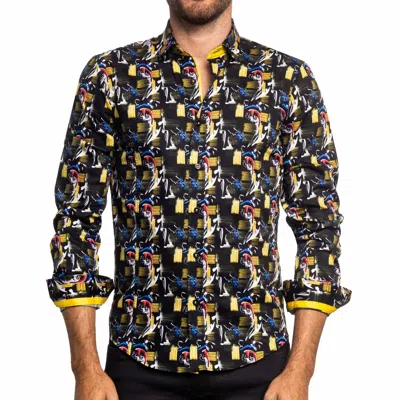 Eight X Men's Electrobrush Pm Edition Button Down Shirt In Black In Multi