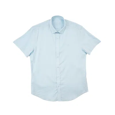 Eight X Men's Essential Linen Button Short Sleeve Button Down Shirt - Light Blue