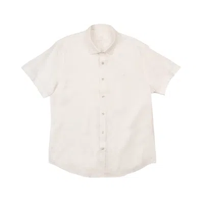 Eight X Men's Essential Linen Button Short Sleeve Button Down Shirt - White