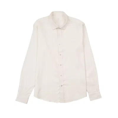 Eight X Men's Essential Linen Long Sleeve Button Down Shirt - White