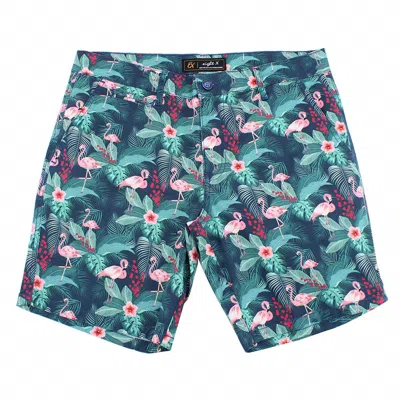 Eight X Men's Flamingo Print Shorts In Green