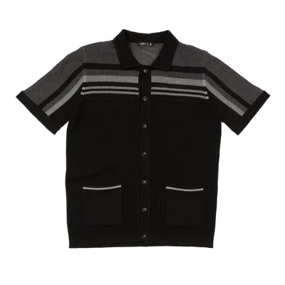 Eight X Men's Foundation Crochet Button Up Shirt - Black