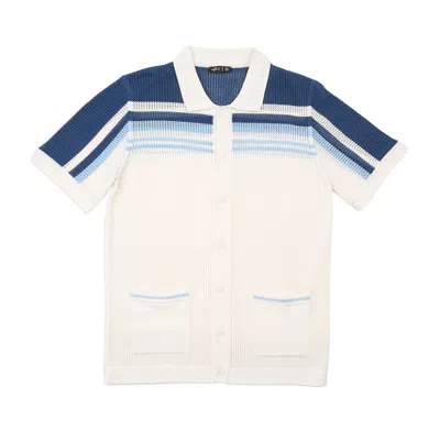 Eight X Men's Foundation Crochet Button Up Shirt - Blue