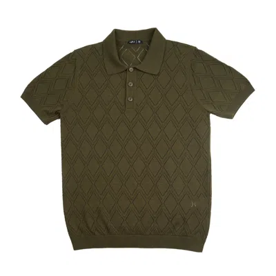Eight X Men's Green Prism Short Sleeve Knit Polo - Olive