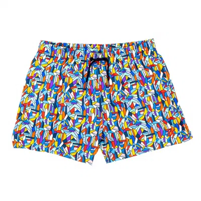 Eight X Men's Holy Mosaic Swim Trunks In Multi