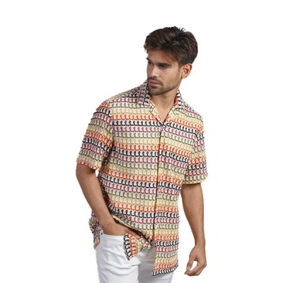 Eight X Men's Lantana Short Sleeve Button Up Shirt In Black/green/orange/red