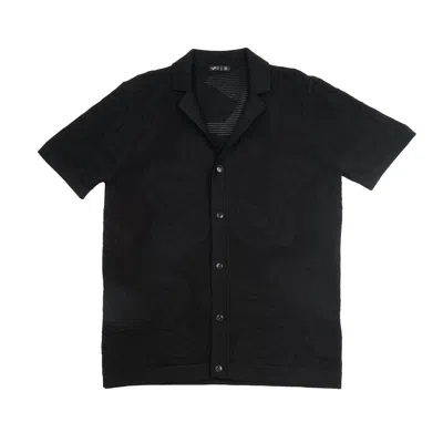 Eight X Men's Lily Jacquard Knit Short Sleeve Shirt - Black
