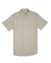 Eight X Men's Neutrals 100% Linen Button Short Sleeve Button Down Shirt - Beige In Beige