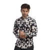Eight X Men's Neutrals / Black / White Mid-century Eclipse Pm Edition Button Down Shirt In Black/white