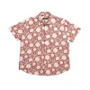 Eight X Men's Neutrals / Red Woven Trace Artisan Short Sleeve Button Up Shirt In Multi