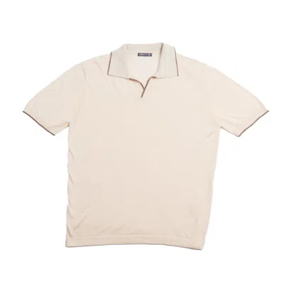 Eight X Men's Neutrals Sable Short Sleeve Knit Polo - Creme