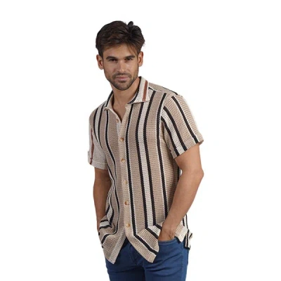 Eight X Men's Neutrals Sahara Short Sleeve Button Up Shirt In White
