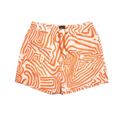 Eight X Men's Orange Circuit Swim Trunks