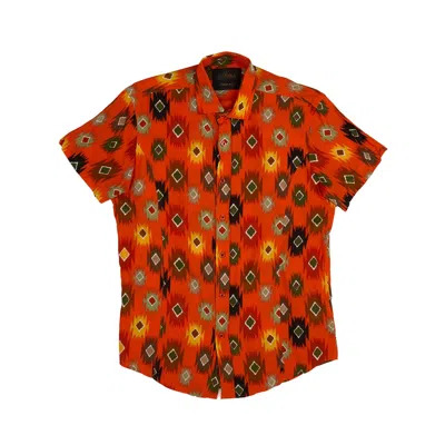 Eight X Men's Orange Southwestern Sunset Short Sleeve Shirt