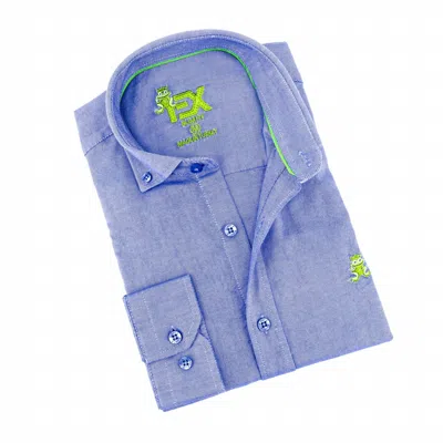 Eight X Men's Oxford Frog Button Down Shirt In Blue