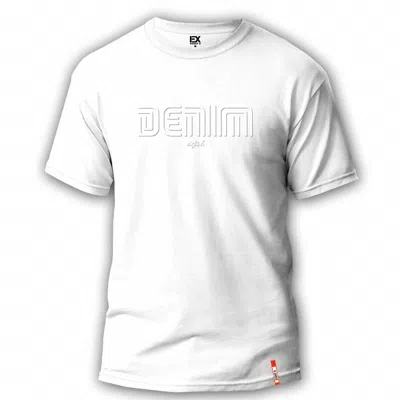Eight X Men's Peak Denim Street T-shirt In White