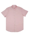 Eight X Men's Pink / Purple 100% Linen Button Short Sleeve Button Down Shirt - Pink In Pink/purple