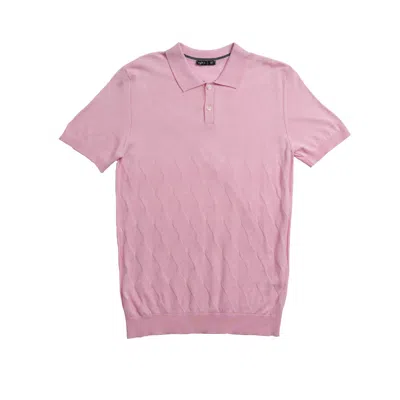Eight X Men's Pink / Purple Argyle Solid Knit Polo - Pink