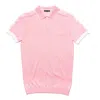 Eight X Men's Pink / Purple Knit Polo W/ Shoulder Design - Pink