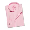 Eight X Men's Pink / Purple Linen Button Down Shirt - Light Pink