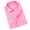 Eight X Men's Pink / Purple Linen Button Down Shirt - Pink
