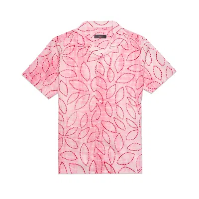 Eight X Men's Pink / Purple Lucia Artisan Edition Short Sleeve Button Up Shirt In Pink/purple