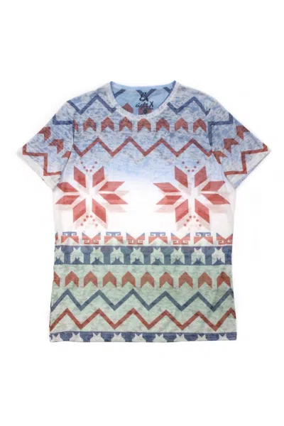 Eight X Men's Printed T-shirt In Turquoise In Blue