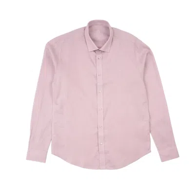 Eight X Men's Purple Essential Linen Long Sleeve Button Down Shirt - Lilac In Pink