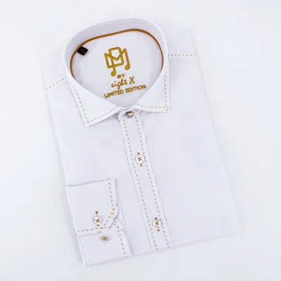 Eight X Men's Ra Jacquard Numbered Pm Edition Button Down Shirt In White