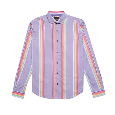 Eight X Men's Rainbow Road Button Down Shirt In Multi