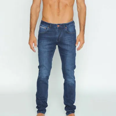 Eight X Men's Stretch Denim Jeans With Fade In Navy In Blue