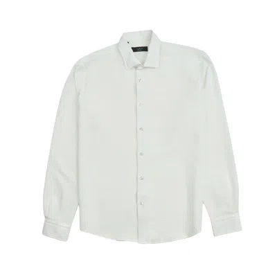 Eight X Men's Texture Button Down Shirt - White