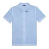 Eight X Men's The Docker Knit Button Up Short Sleeve Shirt - Light Blue In Blue