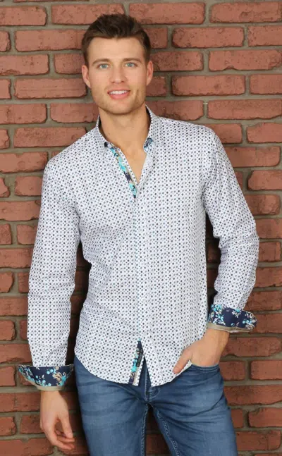 Eight X Men's Trim Shirt In Turquoise In White