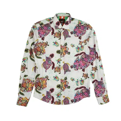 Eight X Men's Trippy Turtle Button Down Shirt In Multi