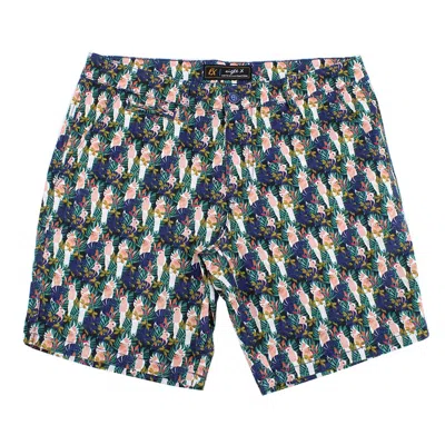 Eight X Men's Tropical Print Shorts In Navy In Multi