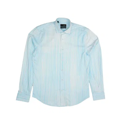 Eight X Men's Types Of Stripes Button Down Shirt - Blue