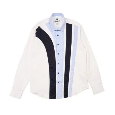 Eight X Men's White Arcway Long Sleeve Button Down Shirt In Multi