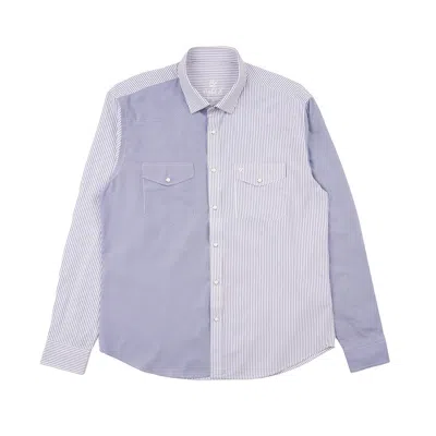 Eight X Men's White Blueport  Long Sleeve Button Down Shirt