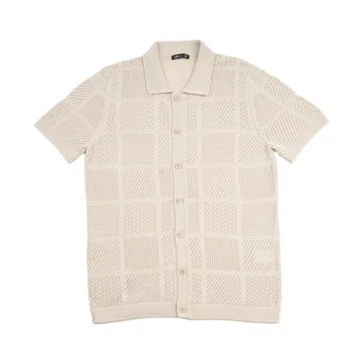 Eight X Men's White Breeze Short Sleeve Knit Shirt -  Beige