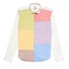 Eight X Men's White Color Panel Long Sleeve Button Up Shirt In White