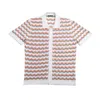 Eight X Men's White / Pink The Ripple Crochet Short Sleeve Button Up Shirt - White In Animal Print