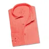 Eight X Men's Yellow / Orange / Red Linen Button Down Shirt - Coral