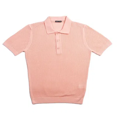 Eight X Men's Zephyr Short Sleeve Button Up Crochet Shirt - Pink