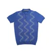 Eight X Men's Zig Zag Knit Polo - Blue