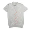 Eight X Men's Zig Zag Knit Polo - Grey In Gray