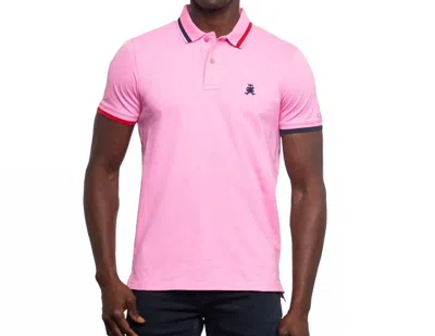 Eight X Monaco Frog Slim Fit Polo In Pink In Multi