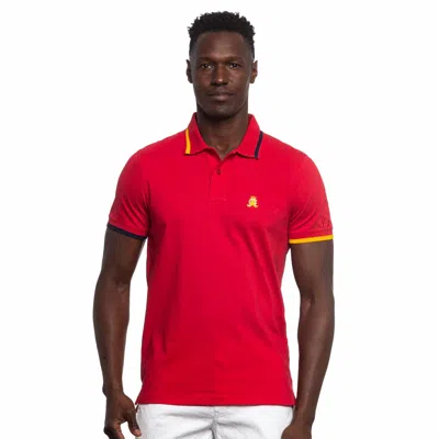 Eight X Monaco Frog Slim Fit Polo In Red