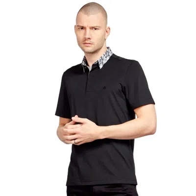 Eight X Monochrome Collar Polo Shirt In Black